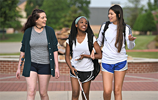 Three Female Students Walking