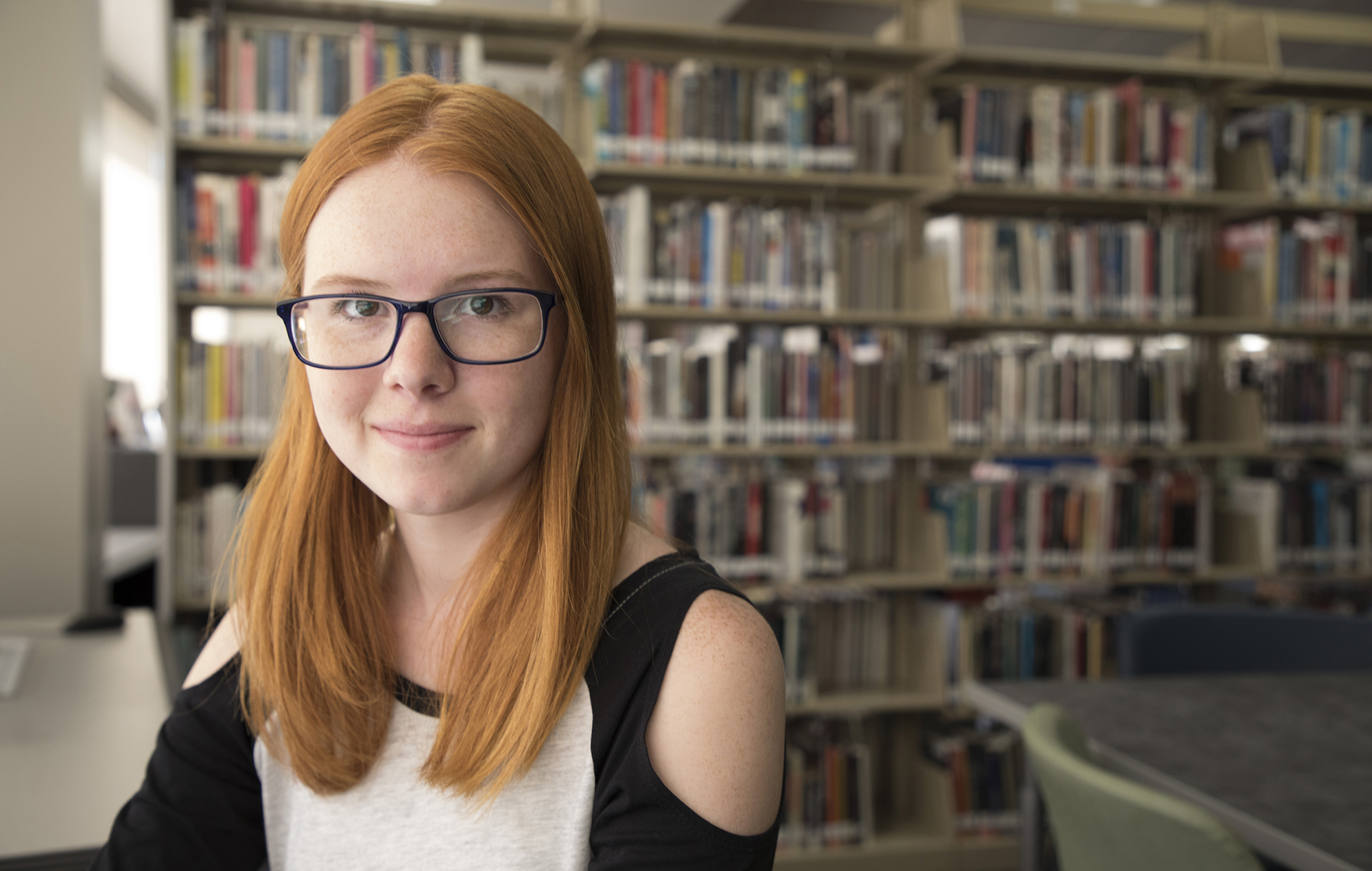 Female Student in the Library