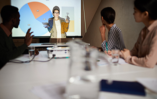 Woman Presenting in a Meeting